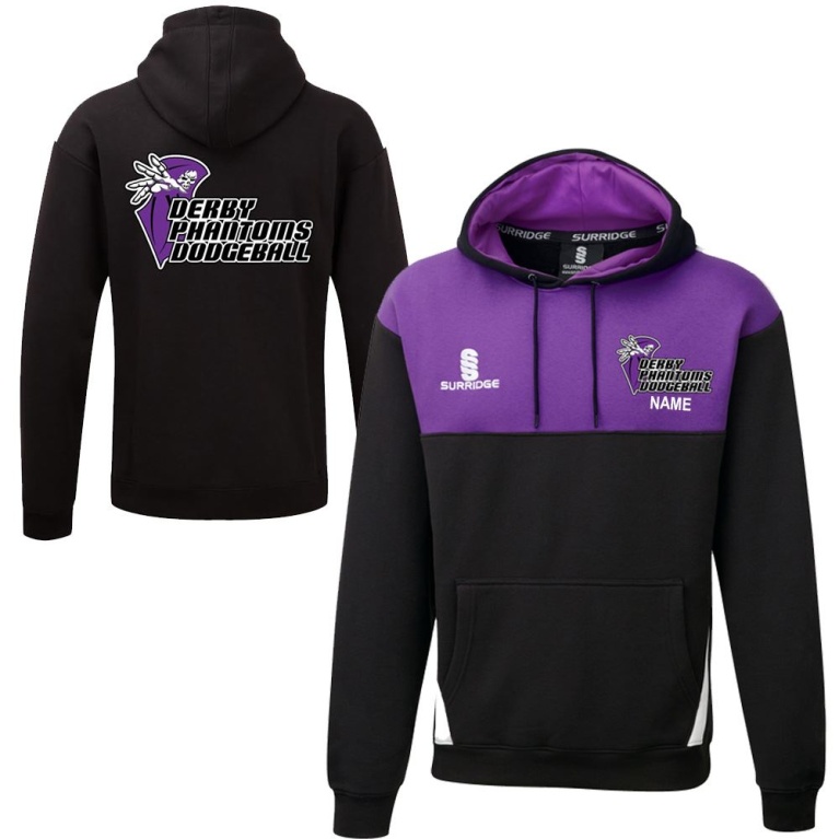 Derby Phantoms Dodgeball  Blade Hoody Black/Purple/White