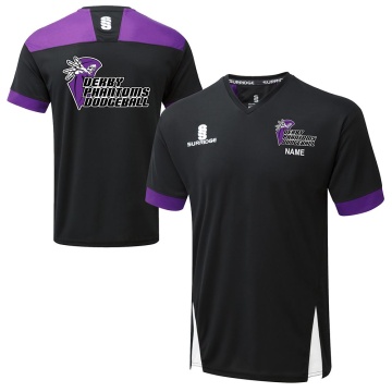 Derby Phantoms Dodgeball  Blade T-shirt Black/Purple/White