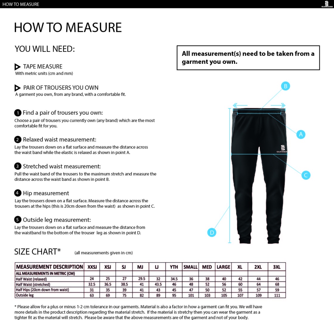 Derby Phantoms Dual Skinny Pants - Size Guide