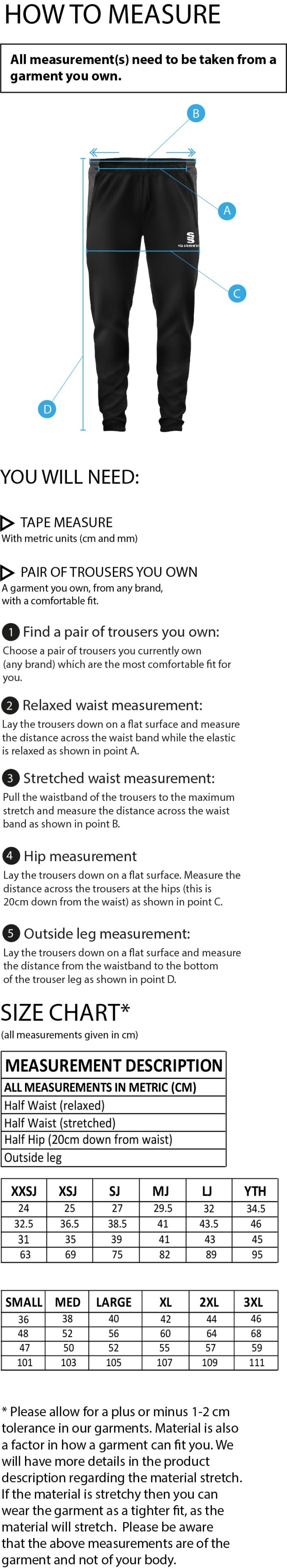 Derby Phantoms Dual Skinny Pants - Size Guide